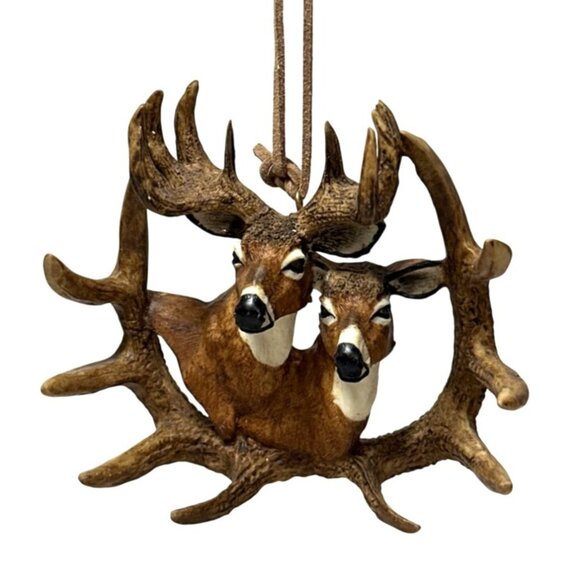 Other - Whitetail Buck & Doe Ornament Christmas Hanging Decoration Cabincore Rustic